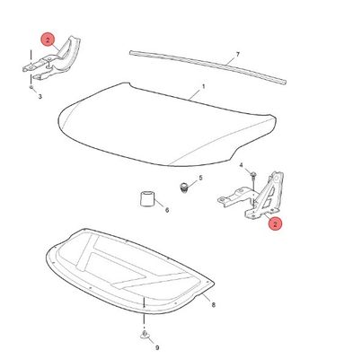 Couverture de moteur en acier charnière gauche du capot pour MG6 EMG6 10155525 Performance durable