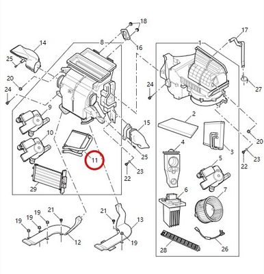 Réservoir d'air du noyau de chauffage par vent chaud pour EUNIQ7/G10/G20 C00074250 C00027251 de Maxus