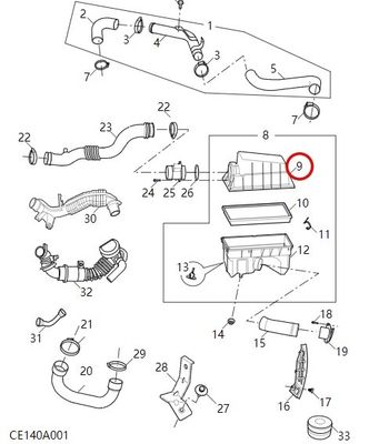 Filtre à air universel pour véhicule automobile pour MAXUS EV80/FCV80/RV80B/V80 C00032808 C00002453