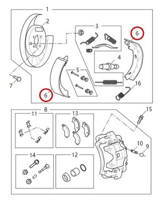 Pièces détachées pour automobiles Plaquettes de frein à main pour A80/RV80B/V80 N° OEM C00013527