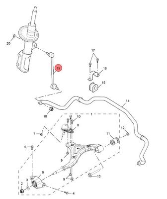 Lien de stabilisateur avant métallique pour les pièces de suspension automatique directe MG gs/ERX5/RX5-19/RX5